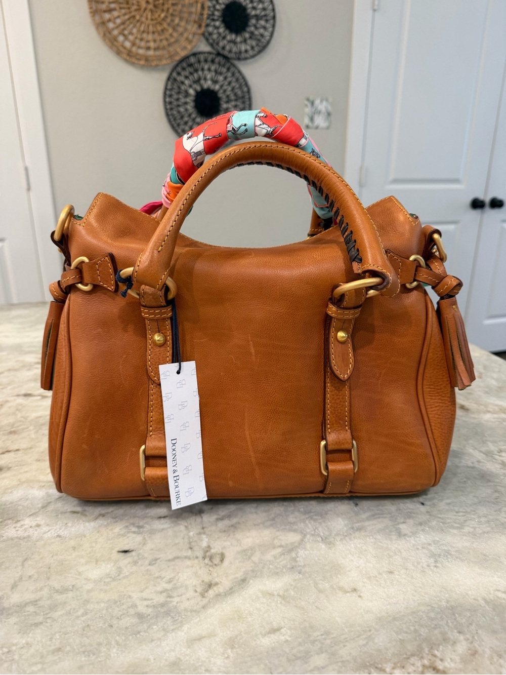 Dooney & Bourke Florentine Satchel NWT - scarf and chain included - Picture 2 of 3